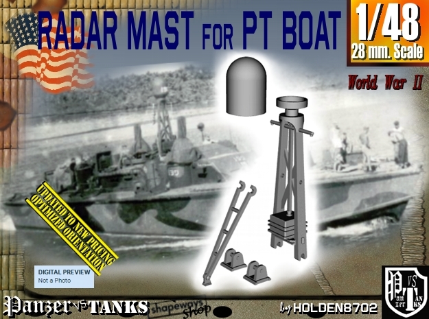 1/48 PT boat SO-A Radar Mast 001 in Tan Fine Detail Plastic