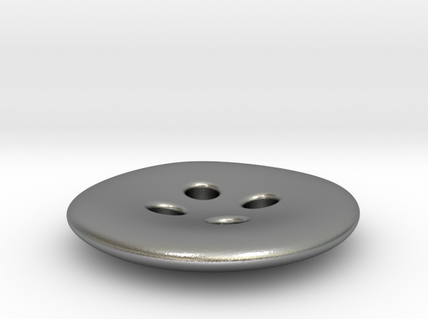 Asymmetrical designer buttons in Natural Silver