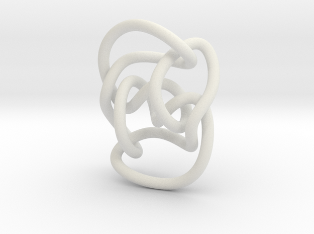 Knot 10₁₄₄ (Circle) in White Natural Versatile Plastic: Extra Small