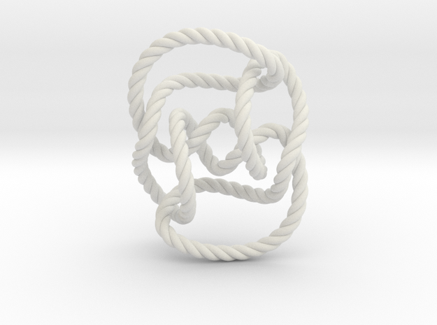 Knot 10₁₄₄ (Rope) in White Natural Versatile Plastic: Extra Small