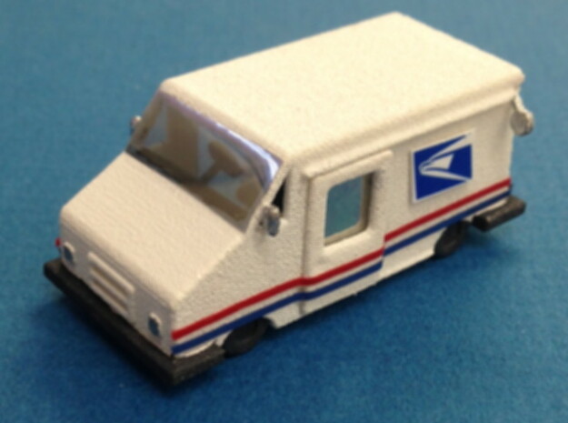 USPS Mail Delivery Truck in White Natural Versatile Plastic: 1:87 - HO