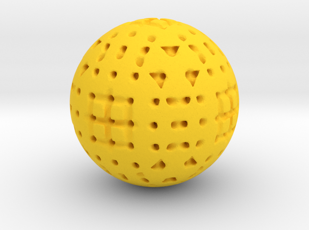 sphere_f in Yellow Processed Versatile Plastic