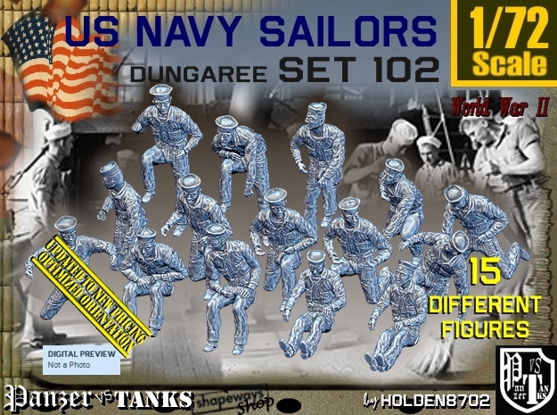 1/72 USN Dungaree Set102 in Tan Fine Detail Plastic