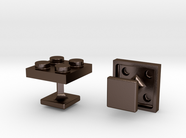 Lego Cufflinks in Polished Bronze Steel