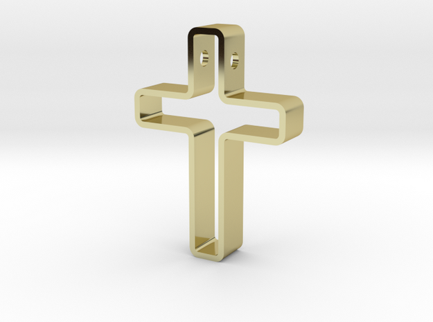 Infinity Cross Pendant in 18k Gold Plated Brass
