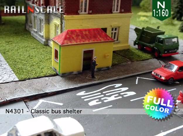 Classic bus shelter (N 1:160) in Full Color Sandstone