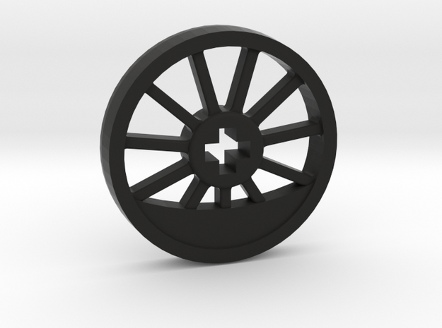 Medium Blind Thin Wheel in Black Natural Versatile Plastic