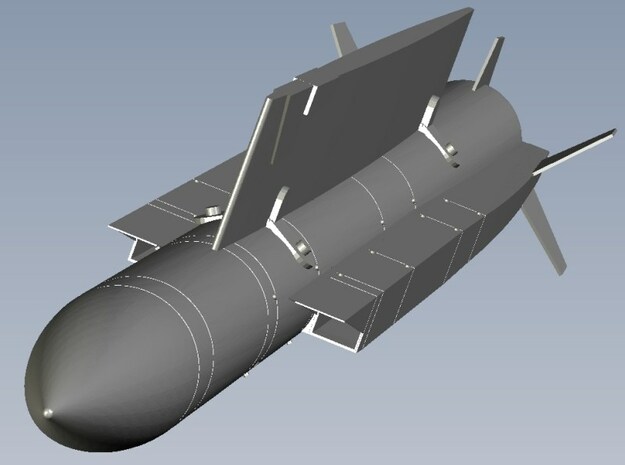 1/100 scale MBDA Aerospatiale ASMP-A missile x 1 in Clear Ultra Fine Detail Plastic