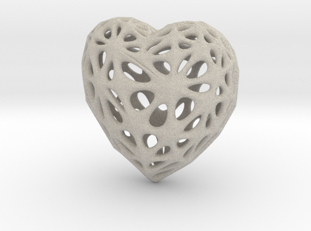 Voronoi Heart (Sandstone) in Natural Sandstone