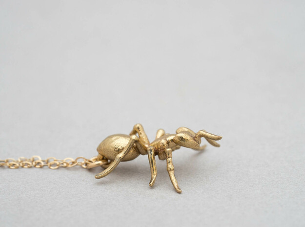 Ant Pendant in Natural Brass