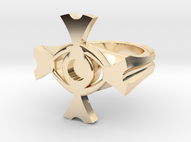 Ceridenkreuz ring in 14k Gold Plated Brass: 5.5 / 50.25