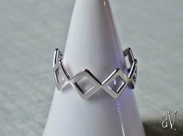 Diamond Ring in Rhodium Plated Brass: 9 / 59
