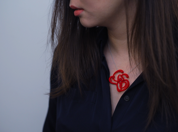 Gijsbrechts Calligraphy Pendant in Red Processed Versatile Plastic