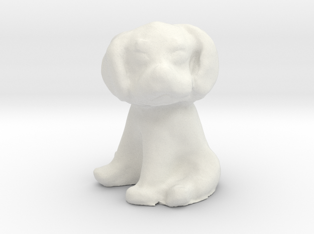 1/12 Puppy Sitting in White Natural Versatile Plastic