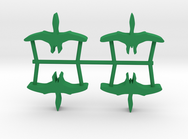 Dino Meeple, Pterosaur 4-set in Green Processed Versatile Plastic