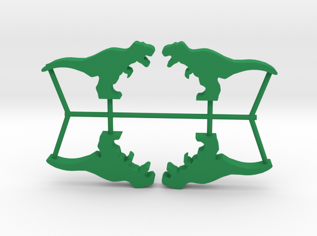 Dino Meeple, T-Rex 4-set in Green Processed Versatile Plastic