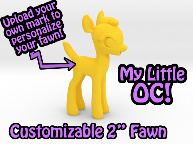 My Little OC: Faun 2" in Yellow Processed Versatile Plastic