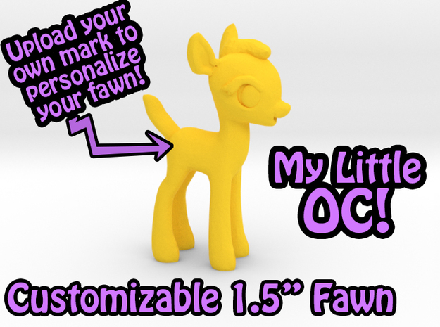 My Little OC: Faun 1.5" in Yellow Processed Versatile Plastic