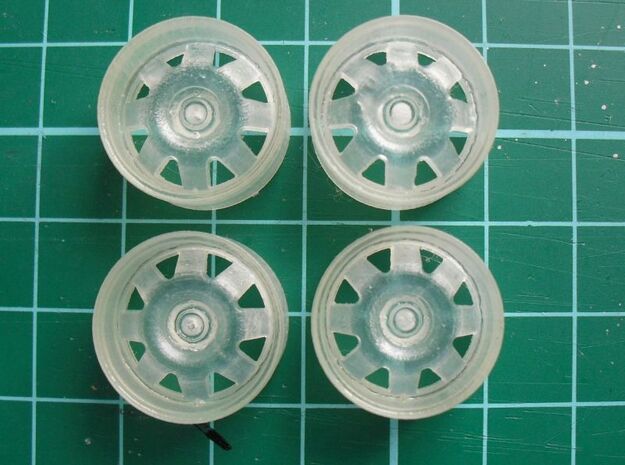 1/24 Rim Set 17" Ats Cup Style in Clear Ultra Fine Detail Plastic