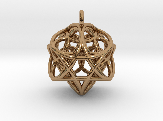 Flower of Life Fire Pendant in Polished Brass