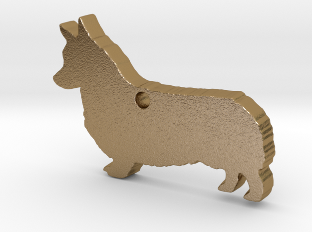 Corgi's Pose for Best of Breed in Polished Gold Steel