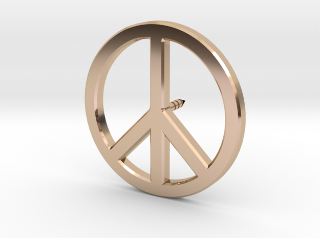 Peace Symbol Lapel Pin in 14k Rose Gold Plated Brass