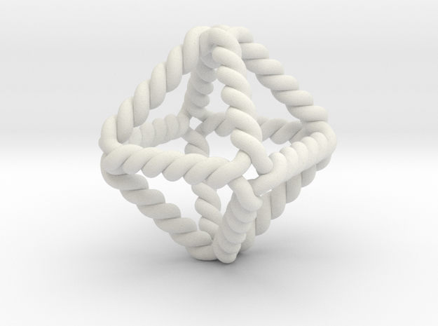 Twisted Octahedron LH 1"  in White Natural Versatile Plastic