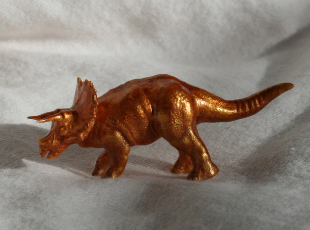 Triceratops Figurine in Tan Fine Detail Plastic
