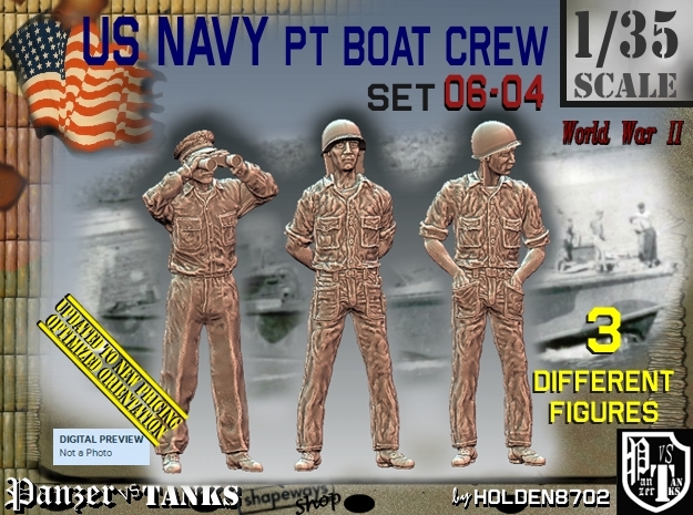 1/35 USN PT Crew Set06-04 in Tan Fine Detail Plastic