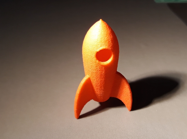 Funny tiny Rocket keychain in Red Processed Versatile Plastic