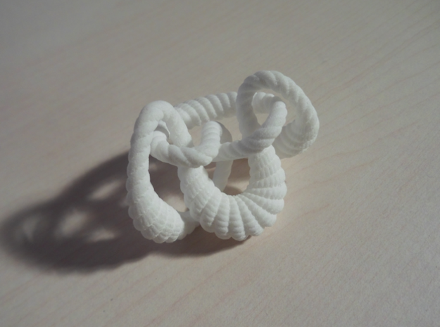 Knot 8₂₀ (Rope with detail)  in White Processed Versatile Plastic: Extra Small