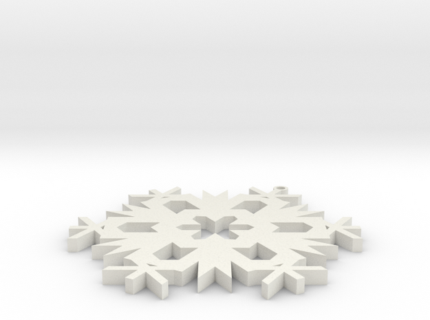 Christmas Snowflake Ornament in White Natural Versatile Plastic