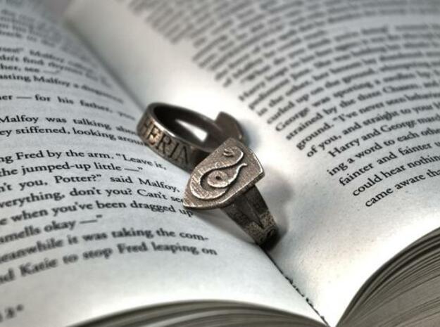 Slytherin Ring Size 10 in Polished Bronzed Silver Steel