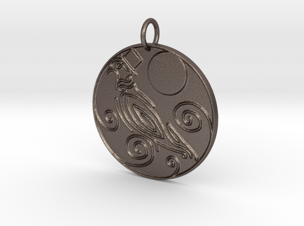 Dapper Pigeon Pendant in Polished Bronzed Silver Steel
