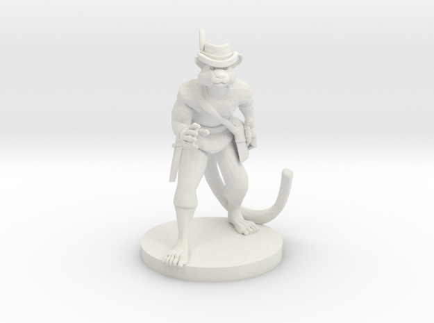 Caterday McPaws the Catfolk Rogue in White Natural Versatile Plastic