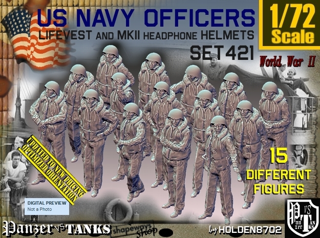 1/72 USN Officers Kapok Set421 in Tan Fine Detail Plastic