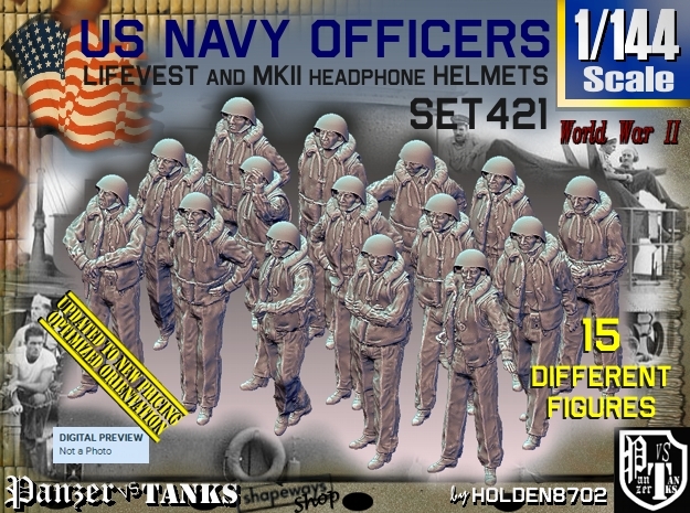 1/144 USN Officers Kapok Set421 in Tan Fine Detail Plastic