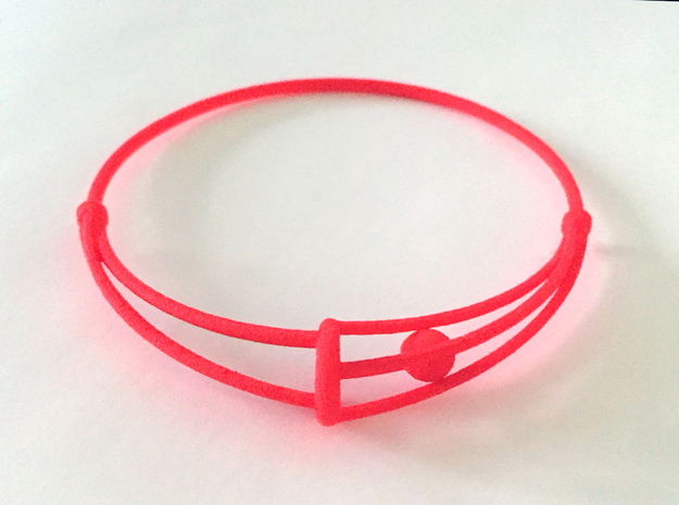 Bangle with Rolling Ball - SMK Melancholy in Red Processed Versatile Plastic