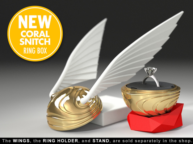 "Coral Snitch" Ring Box (NEW MODEL) in Yellow Processed Versatile Plastic