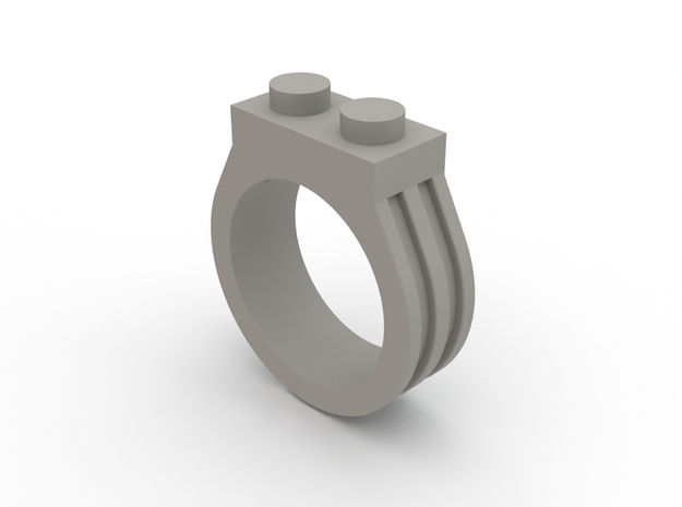 Brick Ring-2 Stud, Size 8 in White Processed Versatile Plastic