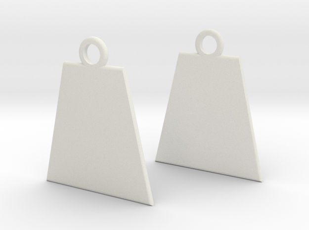 Basis earrings in White Natural Versatile Plastic
