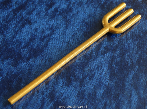 Trident Tuning Fork in Polished Gold Steel