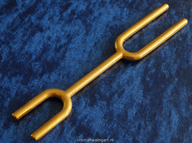 Double sided Tuning Fork in Polished Gold Steel