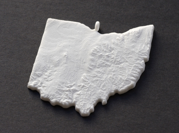 Ohio Christmas Ornament in White Natural Versatile Plastic