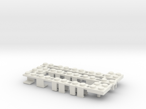 Building Block Interface for Action Figures ABC in White Natural Versatile Plastic