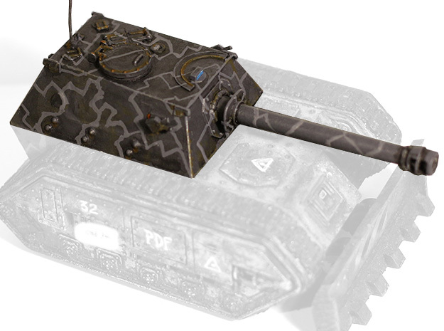 28mm Ferdinand-style tank destroyer cabin in White Processed Versatile Plastic