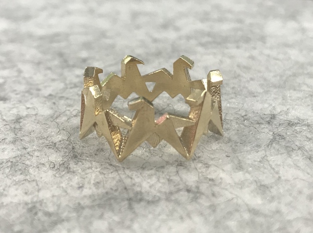 Origami Geometric Horse Ring Sizes 6-10 in Natural Brass: 7 / 54