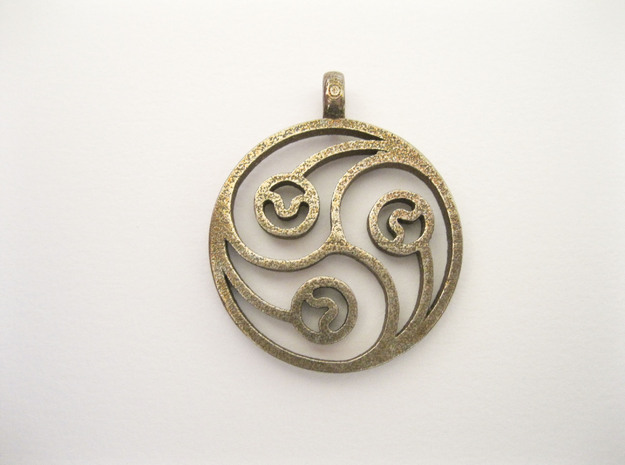 Trinity Pendant in Polished Bronzed Silver Steel