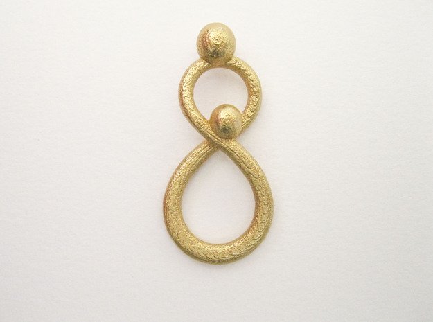 Infinite Mother And Child Pendant in Polished Gold Steel