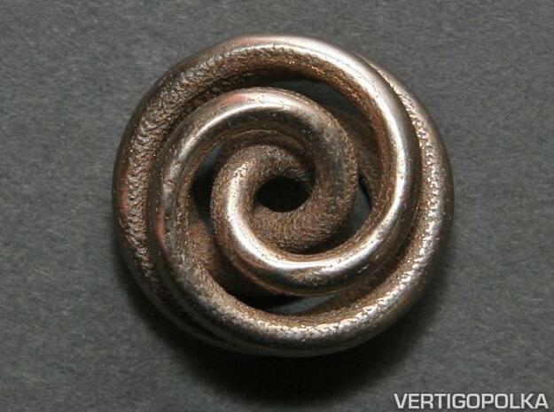 Torus Knot A 1inch in Polished Bronzed Silver Steel